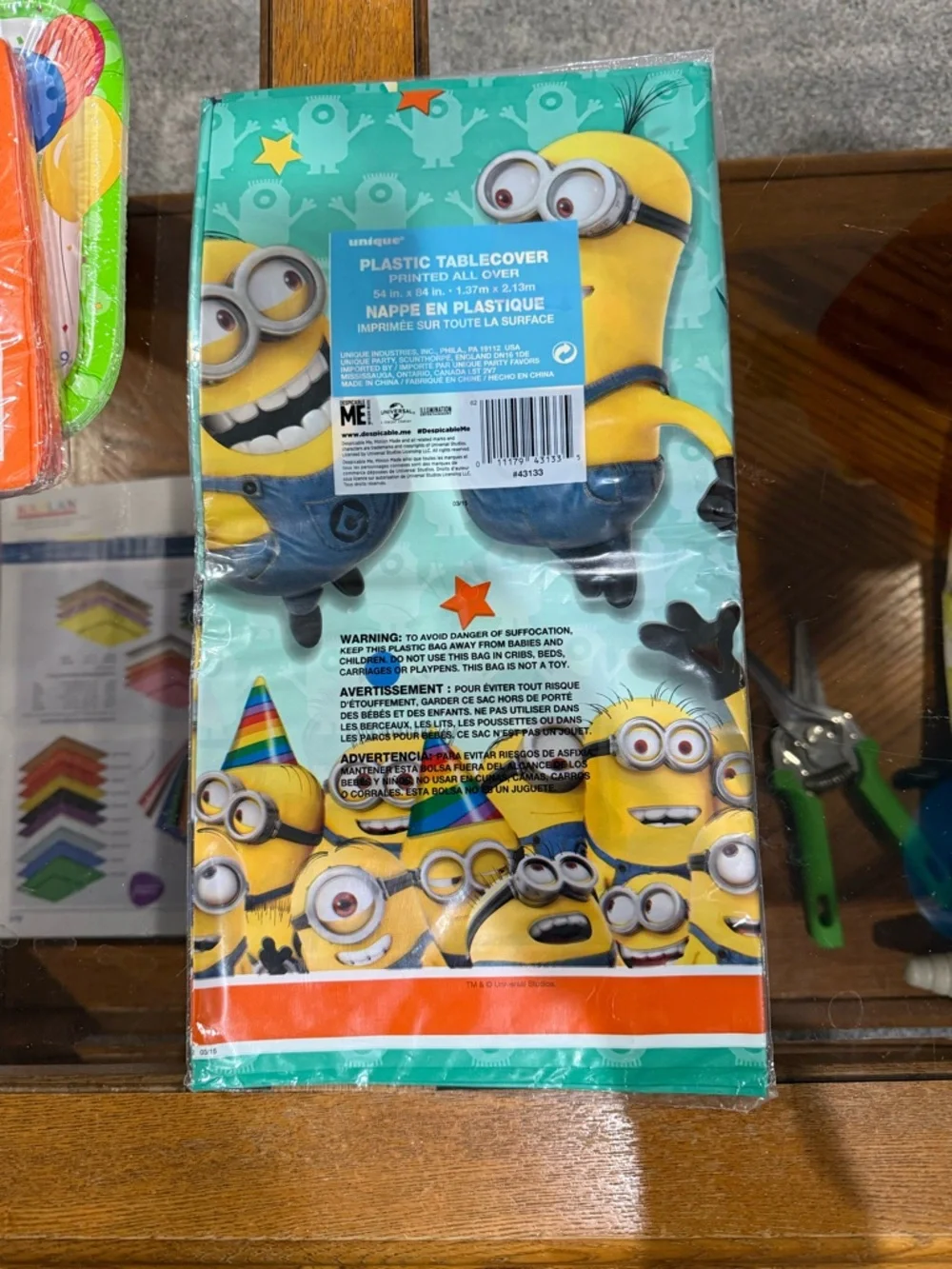 Minions Despicable Me Party Napkins,Plates ,Tablecloth and rings. 4 piece set